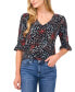 ფოტო #1 პროდუქტის Women's V-Neck Ruffle-Cuff Top