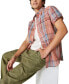 Фото #1 товара Men's Linen Plaid Short Sleeve Workwear Shirt