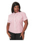 Фото #1 товара Plus Size Collared Button Down Heart Pocket Yoke Top