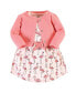 Фото #1 товара Baby Girl Organic Cotton Dress and Cardigan, Pink Flamingo