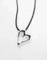 Фото #2 товара Monki heart pendant necklace in black