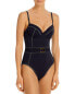 Bleu by Rod Beattie 299768 Women's Belted One Piece Swimsuit, Black, 04