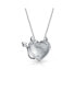 Devil Horns Heart Shape Slide Pendant Necklace For Women For Girlfriend Polished .925 Sterling Silver Necklace 16 Inches