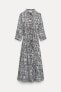 Длинное платье с принтом — zw collection ZARA