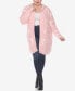 Фото #3 товара Plus Size Hooded Open Front Sherpa Sweater
