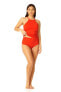 Anne Cole Women's Standard High Neck Tankini Top, Spice Red Size M 306490