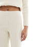 Fashionkilla knitted straight leg trousers co-ord in cream