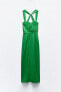 Фото #8 товара Платье миди из смесового льна со сборками ZARA
