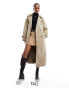 Фото #2 товара Vero Moda Tall longline belted trench coat in stone