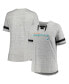 ფოტო #1 პროდუქტის Women's Heather Gray Miami Dolphins Plus Size Lace-Up V-Neck T-shirt