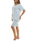 ფოტო #2 პროდუქტის Women's 2-Pc. Printed Bermuda Pajamas Set