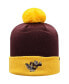 ფოტო #3 პროდუქტის Men's Maroon, Gold Minnesota Golden Gophers Core 2-Tone Cuffed Knit Hat with Pom