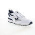 Reebok LX2200 Mens White Leather Lace Up Lifestyle Sneakers Shoes