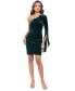 Фото #1 товара Women's Velvet One-Shoulder Dress