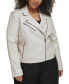 Plus Size Trendy Faux Leather Moto Jacket