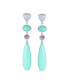 Фото #2 товара Unique Boho Geometric Linear Long Round Triangle Elongated Oval Shape Natural 4 Multi-Tier Gemstone Summer Party Turquoise Dangling Earrings for Women