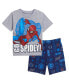 Boys Spider-Man Graphic T-Shirt and Shorts Outfit Set to Gray/Blue, 10-12 - фото #1