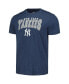 ფოტო #4 პროდუქტის Men's Charcoal, Navy New York Yankees Meter T-shirt and Pants Sleep Set