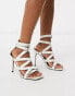 ASOS DESIGN Nice gladiator heeled sandals in white