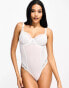 Фото #4 товара Ivory Rose Fuller Bust DD-G bridal lace and mesh bodysuit in white