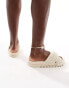 Glamorous cross strap crotchet slides in cream