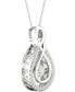 ფოტო #4 პროდუქტის Diamond Teardrop 18" Pendant Necklace (1/3 ct. t.w.) in 10k White Gold