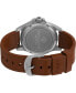 ფოტო #5 პროდუქტის Men's Solar Brown Leather Strap Watch 41 mm