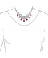 Фото #3 товара Estate Jewelry Art Deco Style Baguette CZ Red Large Dangling Teardrops Bib Statement Collar Necklace For Women