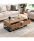 Фото #2 товара 43" Luxury Coffee Table with Two Drawers, Industrial Coffee Table for Living Room, Bedroom & Office