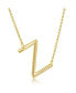 Фото #1 товара Sterling Silver 14k Gold Plated Sideways Initial Necklace