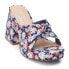 COCONUTS by Matisse Esme Floral Block Heels Womens Blue Casual Sandals ESME-586