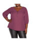 ფოტო #1 პროდუქტის Plus Size Fling Elbow Sleeve Top