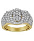 Фото #1 товара Spotlight Natural Certified Diamond 1.98 cttw Round Cut 14k Yellow Gold Statement Ring for Men