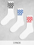 Vans classic crew socks black/blue/red