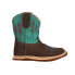 Фото #1 товара Roper Cowbaby Embroidery Square Toe Cowboy Infant Boys Blue, Brown Casual Boots