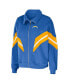 Women's Powder Blue Los Angeles Chargers Yarn Dye Stripe Full-Zip Jacket