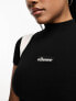 ellesse Mart cropped high neck t-shirt in black