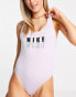 Фото #1 товара Nike Swimming Icon one piece logo swimsuit in lilac