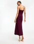 Фото #4 товара ASOS DESIGN Tall gold trim cut out cami midi dress in plum