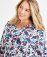 Plus Size Printed V-Neck Knit Tunic Top, Created for Macy's