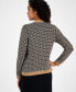 ფოტო #2 პროდუქტის Women's Textured Contrast-Trim Cardigan