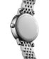 ფოტო #3 პროდუქტის Women's Swiss Elegant Moonphase Diamond (1/20 ct. t.w.) Stainless Steel Bracelet Watch 30mm