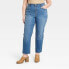 Фото #1 товара Women's High-Rise 90's Distressed Straight Jeans - Universal Thread Medium Wash
