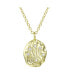 14K Gold Plated Cubic Zirconia Hammered Pendant Necklace