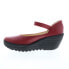 Fly London Yawo YAWO345FLY-014 Womens Red Leather Mary Jane Flats Shoes