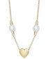 ფოტო #1 პროდუქტის Cultured Freshwater Pearl (7 1/4 x 8mm) Heart 18" Pendant Necklace in 14k Gold-Plated Sterling Silver