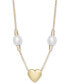 Cultured Freshwater Pearl (7 1/4 x 8mm) Heart 18" Pendant Necklace in 14k Gold-Plated Sterling Silver