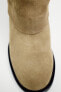 Фото #10 товара Кожаные сапоги-гетры на широком каблуке ZARA