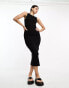 ASOS DESIGN sculpted knitted sleeveless maxi dress in black