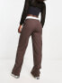 Фото #2 товара Stradivarius STR reversed waistband utility trouser in brown